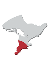 Map of Southern Ontario.