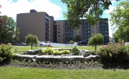 A residential high rise property managed by Larlyn, located at Chelsea Park, Kitchener, ON